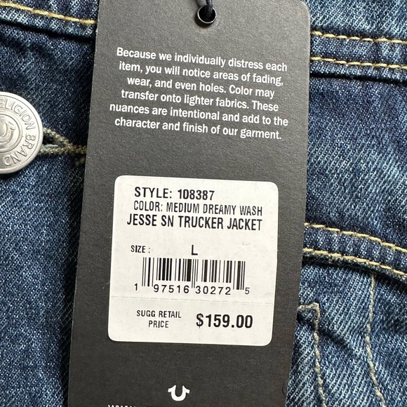 True Religion Mens Classic Denim Trucker Jacket Size‎ Large Chief Keef Sematary - Picture 11 of 16